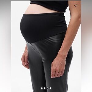 Maternity Vegan Leather Leggings